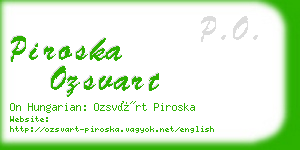 piroska ozsvart business card